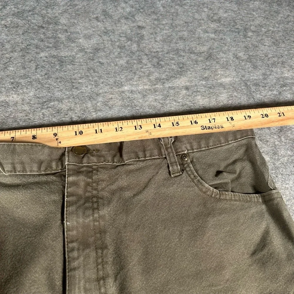 Dickies Carpenter Pants Mens 38X30 Olive Brown Paint Stains Distressed Utility